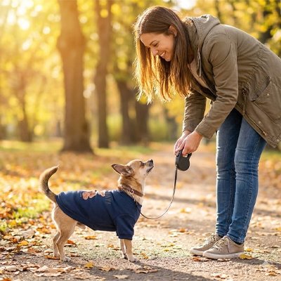 Pull pour Chien bleu marine motif ourson