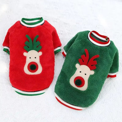 pull-pour-chien-doux-motif-rennes-vert-rouge