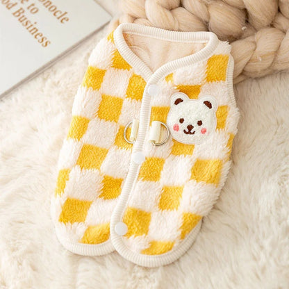 pull-pour-chien-jaune-hiver-carreaux-cozypaws