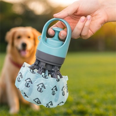 Ramasse crotte chien​ bleu turquoise pratique