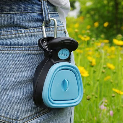 ramasse crotte comact bleu avec sac à déjection 