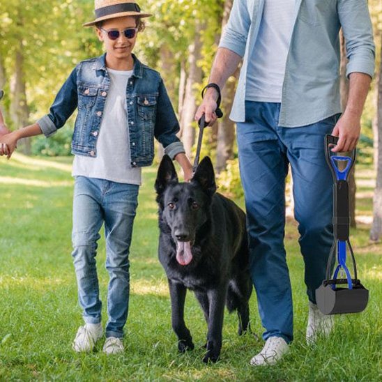 ramasse crotte pour chien léger pratique pelle bleu noir