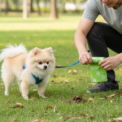 rouleau de Sac a crotte​ vert pratique léger