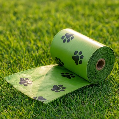 Sac a crotte​ vert motif patte de chien imperméable et robuste