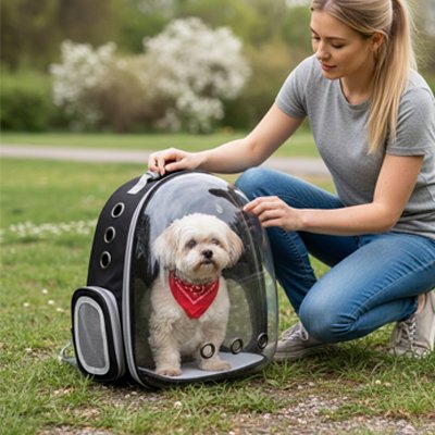 Sac à dos Chien TravelPaw noir promenade parc