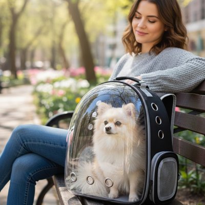 Sac à dos Chien TravelPaw noir promenade ville
