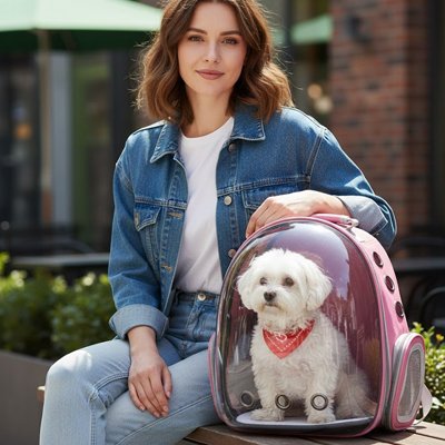 Sac à dos Chien TravelPaw rose promenade ville