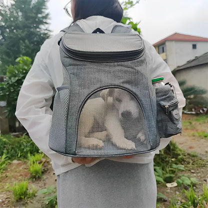 sac-a-dos-chien-gris-confortable