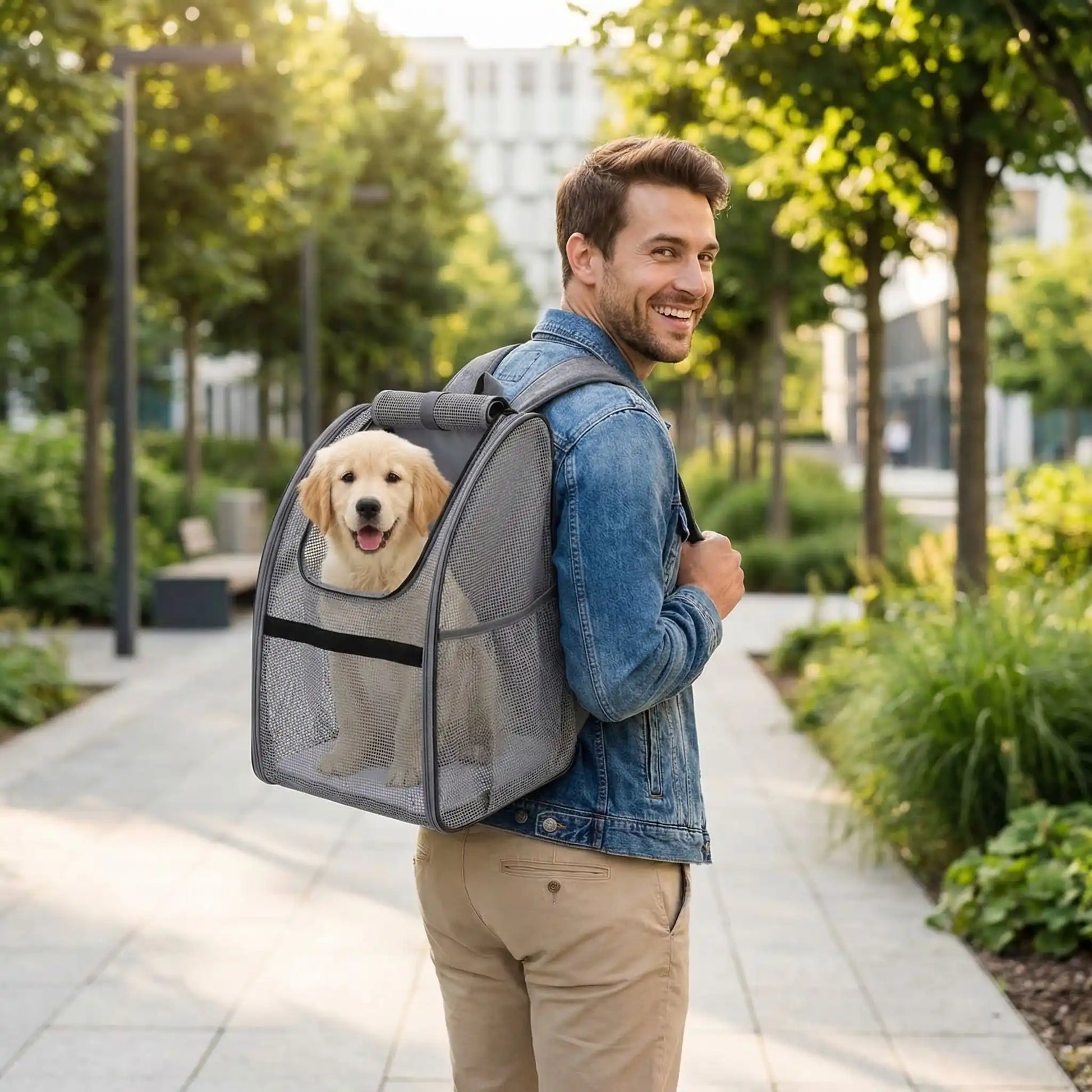 sac a dos portage chien Aeropaws noir chiot ville