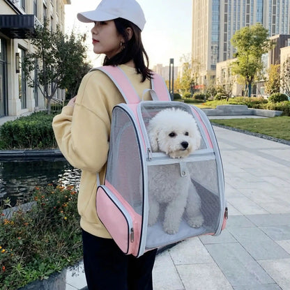 sac a dos portage chien PawHike rose bichon