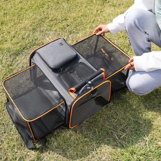 sac-de-transport-pour-chien-orange-poignee-confortable-roompet