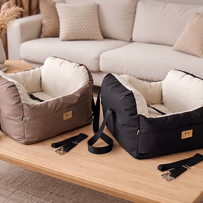 Siege auto pour chien PawHaven marron noir 