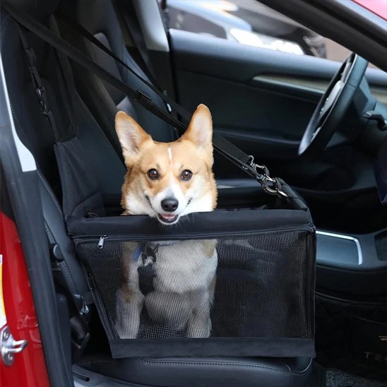 Siege auto pour chien PetitPup noir tissu réspirant