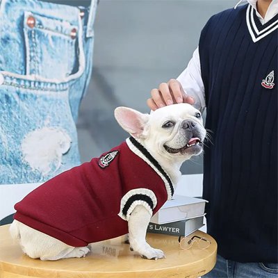 vetement pour Chien rouge bulldog blanc