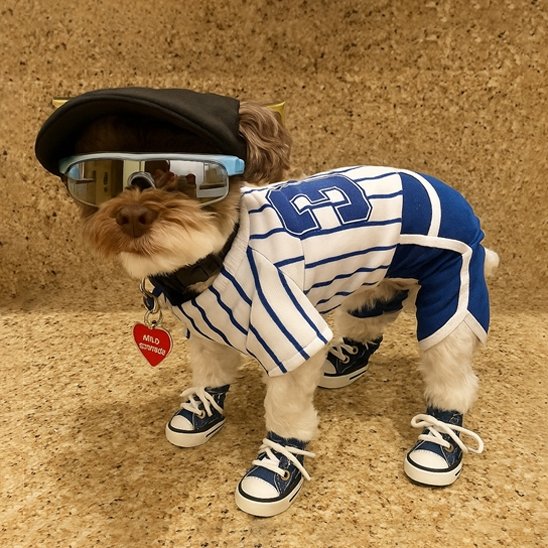 York avec pull et Basket pour Chien stylée sneaker